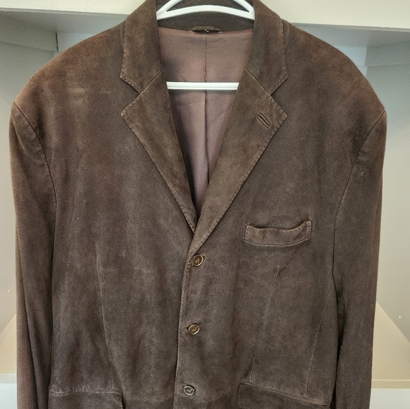 Zegna MEN'S LEATHER size 60 brown suede jkt..looks new - Picture 9 of 14